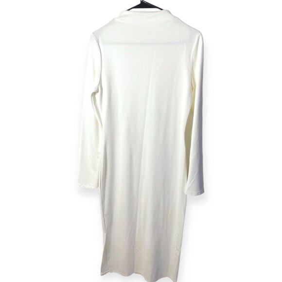 Hearts & Hips White Mock Neck Long Sleeve Bodycon Dress – Size L - Picture 2 of 2
